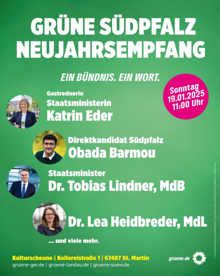 Neujahrsempfang GRÜNE Südpfalz am 19.01.2025